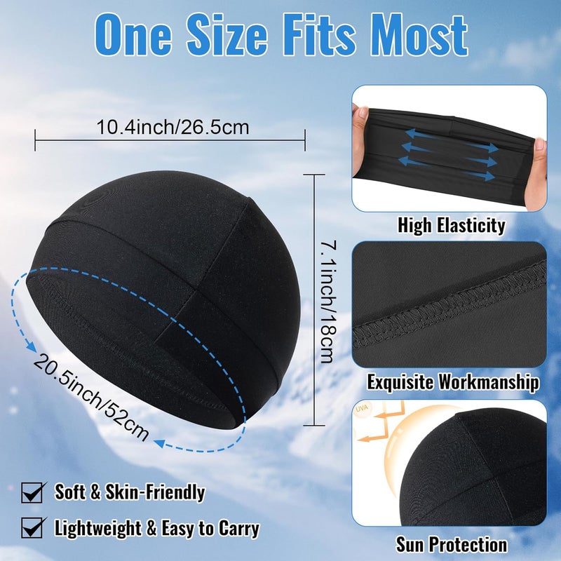 Qearl Men Cooling Skull Caps Helmet Liner Cycling Caps Sweat Wicking Running Beanie Hat for Men Women Multicolor - Image 5